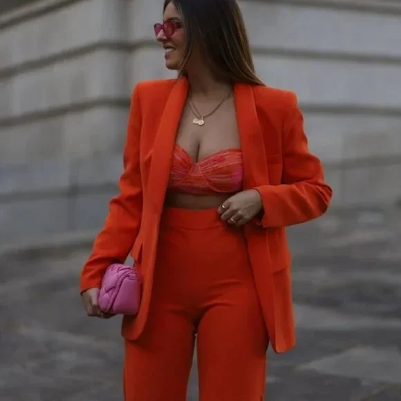 ZARA 2 Piece Blazer And Flare Pants - Picture 8 of 8